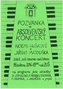 Absolventský koncert Noemi Huškové a Jiřího Matouška