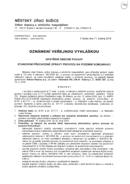 Přechodná úprava provozu na pozemní komunikaci