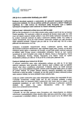 Jak je to s cestovn&iacute;mi doklady pro děti?
