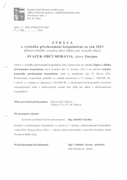 zpr&aacute;va o v&yacute;sledku hospodař