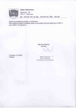 Záměr-pronájem p.č. 403/1 a 403/2 kú Komora