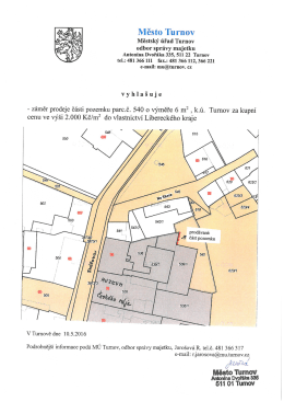 Záměr prodeje části pozemku parc. č. 540