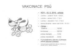 Vakcinace psů 18.5.2016