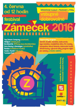 Plakát ZÁMEČEK 2016 - Středočeské muzeum v Roztokách u Prahy