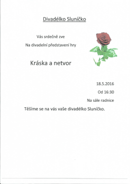 Page 1 Divadélko Sluníčko Vás srdečně zve Na divadelní