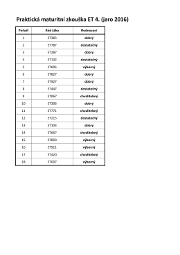 Praktická maturitní zkouška ET 4. (jaro 2016)