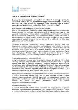 Jak je to s cestovn&iacute;mi doklady pro děti.