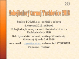 Nohejbalový turnaj Tachlovice 2016