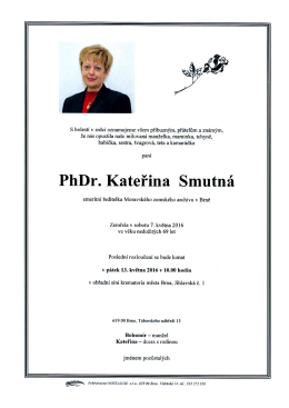 Dr. Kateřina Smutn&aacute; &ndash; parte