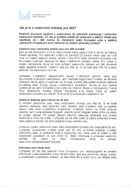 Cestovn&iacute; doklady pro děti