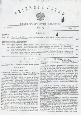 Ustawa z 1933 r. o dostawach i robotach na rzecz Skarbu Państwa