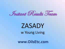 Zasady w Young Living - the Instant Results Team