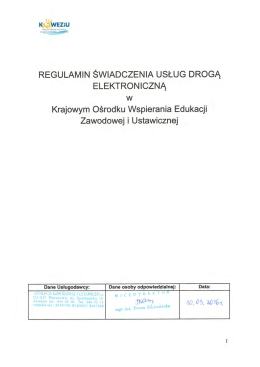 Regulamin - Krajowy Ośrodek Wspierania Edukacji Zawodowej i