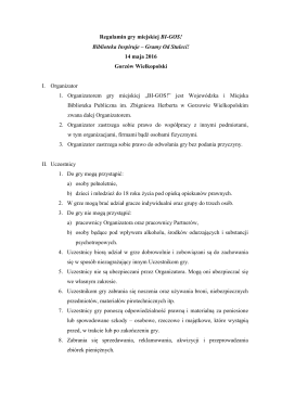 Regulamin gry miejskiej - Wojewódzka i Miejska Biblioteka