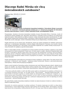 Dlaczego Radni Mirska nie chcą świeradowskich autobusów?