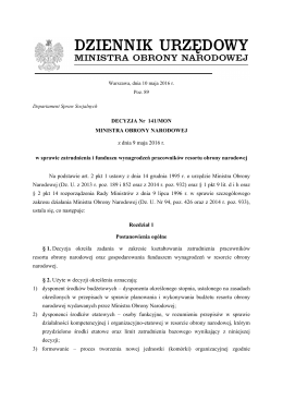 Treść aktu - plik PDF - Dziennik Urzędowy Ministerstwa Obrony
