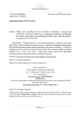zmiana terminu składania ofert