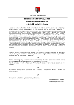 Nr 1963/16 z dnia 12 maja 2016r. - Urząd Miasta Płocka