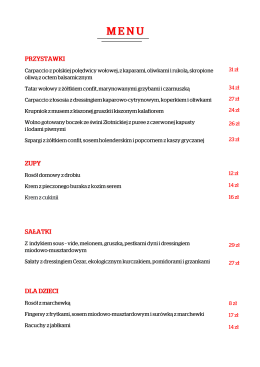 szczegółowe menu - Warsztaty Smaku