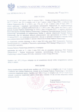 decyzja w sprawie zatwierdzenia aneksu nr 2 z dn. 4.05.2016 r