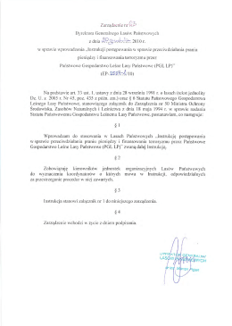 Zarządzenie nr Dyrektora Generalnego Las&oacute;w Państwowych