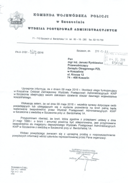 likwidacja oddz. Zam. WPA KWP