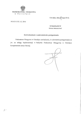PO III G 212.12.2016 - Prokuratura Okręgowa w Ostrołęce