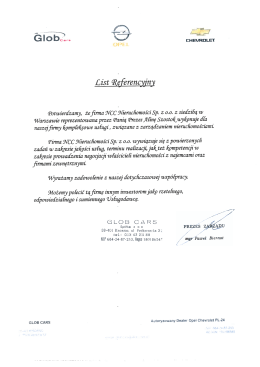 Glob Cars List Ref - NCC Nieruchomości