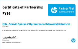 Certificate of Partnership FY16