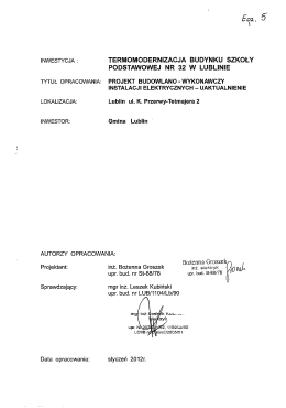 Zał. nr 9 do SIWZTermomod. budynku szk. podst. nr 32 proj. bud