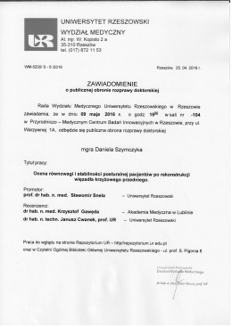 Page 1 UNIWERSYTET RZESZOWSKI WYDZIAŁ MEDYCZNY Al