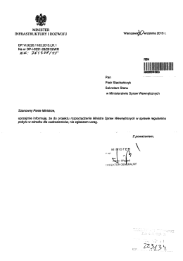 Uwagi do projektu - Ministerstwo Infrastruktury i Rozwoju