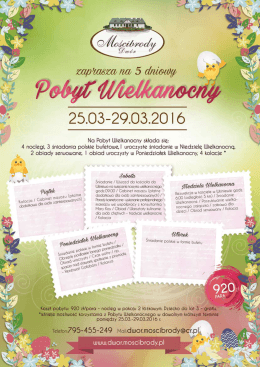 Pobyt Wielkanocny &ndash; pobierz i wydrukuj ofertę