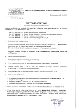 Zapytanie ofertowe Szarych Szeregów - etap I