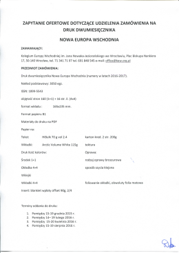 Zapytanie ofertowe NEW - Kolegium Europy Wschodniej