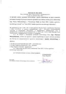 w sprawie zmiany egzaminu doktorskiego z języka angielskiego na