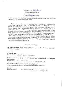 powołania Miejskiego Zespołu Koordynacyjnego do spraw Zimy