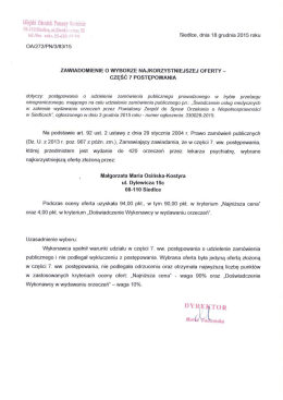 CZĘŚC ? POSTĘPOWANIA