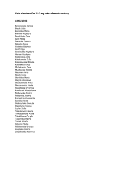 Lista absolwentów I LO wg roku zdawania matury 1945/1946