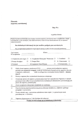 Formularz Naprawy Serwisowej
