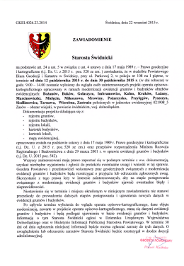 ZAWIADOMIENIE Starosta Świdnicki