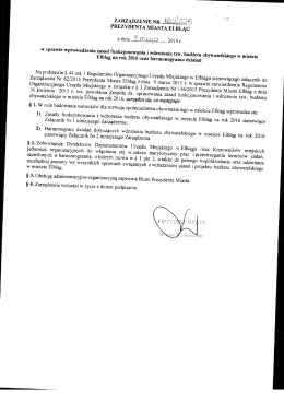 Zarządzenie Prezydenta w sprawie zasad funkcjonowania i