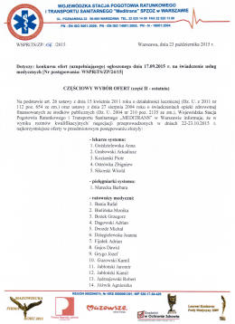 Częściowy wyb&oacute;r ofert (część II)