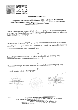 UCHWAŁA NR 8 /ORG/ RI/15