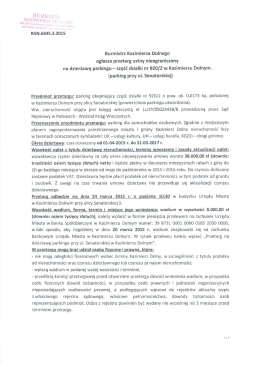 ogłoszenie parking ul. Senatorska 2015