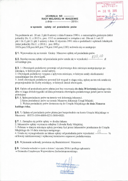 Projekt uchwały w sprawie opłaty od posiadania ps&oacute;w.