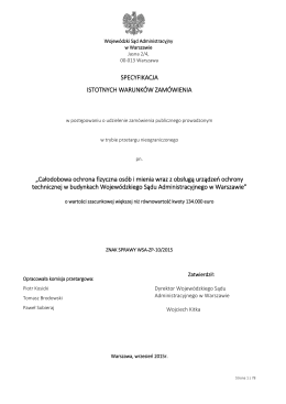 SIWZ OCHRONA 2015 - Wojewódzki Sąd Administracyjny w