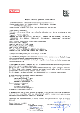 Krajowa deklaracja zgodności nr GES 00412015 1) Określenie