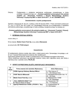 Zawiadomienie o wyniku postępowania 10.07.2015