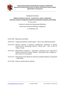 Agenda - Urząd Marszałkowski Województwa Kujawsko